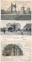 Budapest - 5 db RÉGI (1905 előtti) város képeslap, közte 1 litho