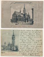 Budapest - 5 db RÉGI (1905 előtti) város képeslap, közte 1 litho