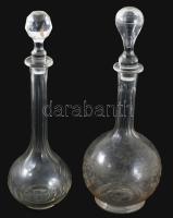 2 darab antik italos üveg dugóval, m: 32-34 cm