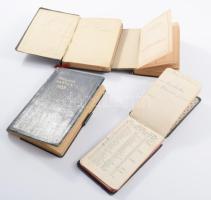 1925-1957 4 db különféle zsebnaptár (Salamon Testvérek Divatáruháza, Phylaxia Szérumtermelő Rt., stb.), változó állapotban, közte sérült