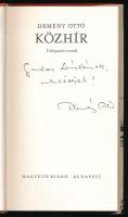 Demény Ottó: Közhír. DEDIKÁLT! Bp., 1973, Magvető. 173p. Kiadói egészvászon kötés, papír védőborítóv...