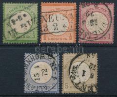 Deutsches Reich 1872 Forgalmi értékek Mi 2-6 (Mi EUR 260.-)