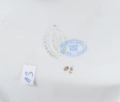 Jelzett porcelán kínáló, kissé sérült plasztikus virág díszítéssel, 25x23x18 cm