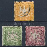 Német államok Württemberg 1860-1861 Forgalmi bélyegek Mi 17 x + 18-19 y (Mi EUR min. 472.-)
