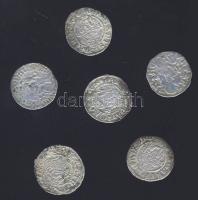 Kis középkori dénár tétel 6db Ag az 1560-70-es évekből T:3-,4