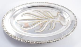 W.A. Rogers ezüstözött tálca, jelzett, kopással, 41x31 cm