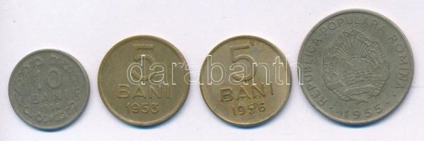 Románia 1953. 5b Ni-sárgaréz + 1955. 50b Cu-Ni + 1956. 5b Ni-sárgaréz + 10b Cu-Ni "Romina" T:XF,VF Romania 1953. 5 Bani Ni-Brass + 1955. 50 Bani Cu-Ni + 1956. 5 Bani Ni-Brass + 10 Bani Cu-Ni "Romina" C:XF,VF