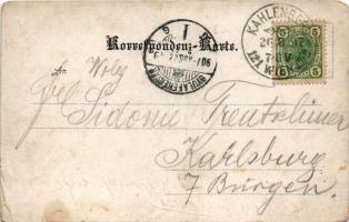 1907 Wien, Vienna, Bécs XIX. Gruss vom Hotel-Restaurant Kahlenberg / railway, locomotive, train. Jos...