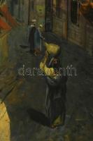 G. Rovello jelzéssel, 1920-1940 körül: Arab utca. Olaj, vászon. Hátoldalán Róna Miklós Képszalon (Bp...