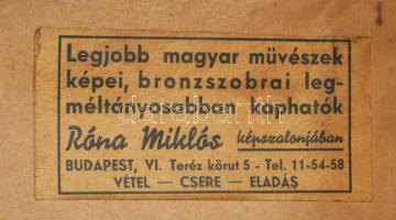 Prihoda István (1891-1965): Zenélő társaság. Olaj, vászon. Jelzett. Hátoldalán Róna Miklós Képszalon...