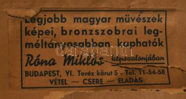 Rezes Molnár Lajos (1896-1989): Lány babával. Olaj, vászon, jelzett. Hátoldalán Róna Miklós Képszalo...