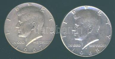 USA 1967-68. 1/2$ Ag "Kennedy" (2x) T:2,2-