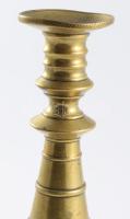 cca 1850 viktoriánus bronz gyertyatartó, m: 25 cm