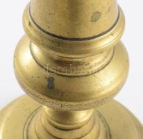 cca 1850 viktoriánus bronz gyertyatartó, m: 25 cm
