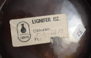 Lignifer iparművész kínáló, jelzett, d: 20 cm, m: 9 cm