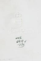 Augarten Wien porcelán tálca 22,5x16,5 cm + 2 darab gyertyatartó, m: 6 cm, jelzett