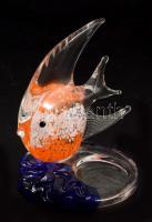 Murano halfigurás mécsestartó, jelzés nélkül, hibátlan, m: 14 cm