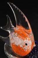 Murano halfigurás mécsestartó, jelzés nélkül, hibátlan, m: 14 cm