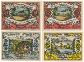 Német Birodalom / Weimari Köztársaság / Warin 1922. 25pf + 50pf + 75pf (2x) közeli sorszámúak "B3 8397, B3 8400" T:AU  German Empire / Weimar Republic / Warin 1922. 25 Pfennig + 50 Pfennig + 75 Pfennig (2x) close serial numbers "B3 8397, B3 8400" C:AU