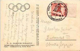 1939 Amtliche Olympia Postkarte zugunsten des Olympia Fonds Nr. 10. Gesamtansicht Reichssportfeld / ...