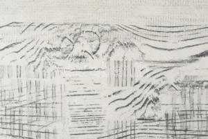 Gyarmathy Tihamér (1915-2005): Hullámok (cím nélkül), 1961. Ceruza, papír, jelezve jobbra lent, Háto...