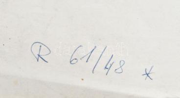 Gyarmathy Tihamér (1915-2005): Hullámok (cím nélkül), 1961. Ceruza, papír, jelezve jobbra lent, Háto...