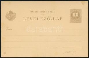 1896 2kr díjjegyes milleniumi képeslap, használatlan