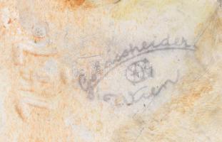 cca 1940, 4 darab szakszerűen restaurált art deco falimaszk dísz, 2 darabon Goldscheider jelzéssel, ...