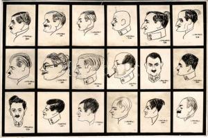 Karikatúrák / caricatures s: Vanek. photo (vágott / cut)