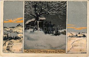 1917 Weihnachten K.u.K. II. Armee / WWI K.u.K. military art postcard litho s: E. Kutzer (EB)