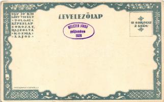 Születésnap. Egy jó kislány viselt dolgai II. sorozat 2. szám. Radó / Hungarian art postcard s: Kozm...