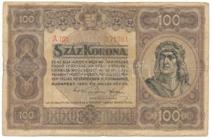 1920. 100K "Orell Füssli Zürich" nyomdahely jelöléssel, "A 022 171761" sorszámmal T:F,VG Adamo K29