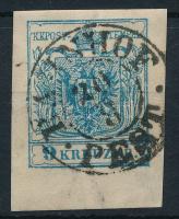 1850 9kr MP III 6 mm alsó ívszéllel "BAHNHOF PEST"