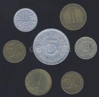 Ausztria 1915. 10H (1x), 1952. 5Sch (1x), 1959-75. 1Sch (2x), 1963. 10Gr (1x),50Gr (2x) T:3 összesen 7db