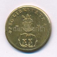 DN Az 1706-os XX Poltura érme kisméretű, sárgaréz utánverete, kapszulában (~20,5mm) T:AU