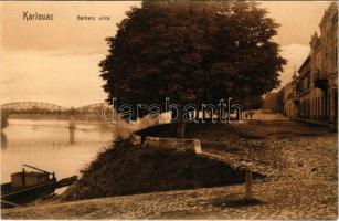 1909 Károlyváros, Karlovac; Barbara ulica / utca, híd. L. Reich kiadása / street view, bridge
