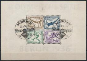 Deutsches Reich 1936 Olimpia München blokkpár sakk Olimpia alkalmi bélyegzéssel (egyik blokk előolda...