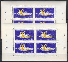 1961 ÁNY kisív látványosan eltolódott ÁNY felirattal, jobb oldalon 3, bal oldalon 7 mm a blokkszél távolsága (50.000) a támpéldány felülnyomatának betűi vékonyabbak