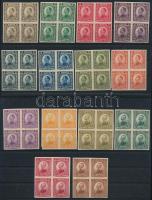 1921 Mi 145-158 vágott négyes tömbök