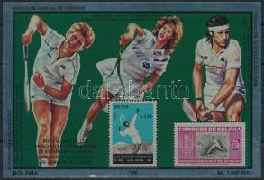 1986 Fémfóliára nyomott Tenisz blokk Mi B159