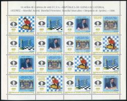 1996 Sakk Mi 1818-1821 4 sort tartalmazó kisív rajta Polgár Judit HUNGÁRIKA