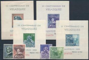 1961 Velazquez festmények Mi 1235-1238 + blokk 15-18