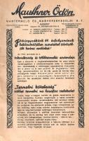 A Mauthner Ödön Magtermelő és Magkereskedő Rt. aktuális vető- és virágmag-árjegyzéke. (1943.)
Budap...