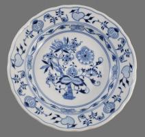 Dubi Bohemia 6 darab hagymamintás mélytányér, jelzett, hibátlan, d: 24 cm