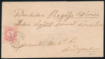 1877 5kr levélen "LACZHÁZA"