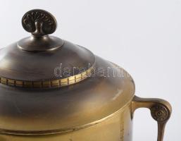 WMF nagyméretű szecessziós réz fedeles edény, cca 1910, jelzett, 40x32 cm