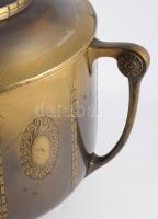 WMF nagyméretű szecessziós réz fedeles edény, cca 1910, jelzett, 40x32 cm