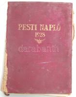 1928 A Pesti Napló képes magazin egész évfolyama bekötve! Néhol viharvert, de hiánytalan