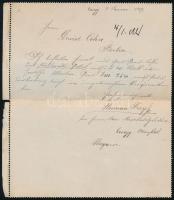 1889.jan.01. Két nyelvű ajánlott 5kr díjjegyes zárt levelezőlap 2 x 1kr + 8kr díjkiegészítéssel &quo...