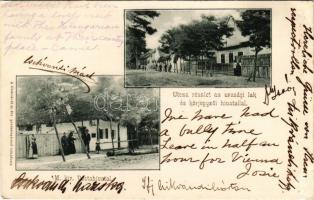 Csikvánd, M. Kir. postahivatal, utca részlet az urasági lak és körjegyzői hivatallal. A csikvándi m. kir. postamesternő tulajdona (felületi sérülés / surface damage)  Az Amerikába küldött, angol nyelvű üzenettel ellátott lapot a csikvándi Csikvándi-család több tagja is aláírta. A XVIII. század második felében lett birtokos Csikvándon egy bizonyos Leiner Márton. Egyik leszármazottja annyira megszerette a községet, hogy a nevét is Csikvándi-ra változtatta 1897-ben.  //  The letter sent to America, with a message in English, was signed by several members of the Csikvándi family of Csikvánd. In the second half of the 18th century, a certain Márton Leiner became a landowner in Csikvánd. One of his descendants loved the village so much that he changed its name to Csikvándi in 1897.